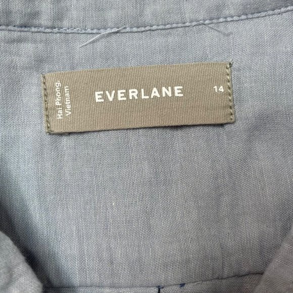 Everlane Girls Blue Button Down Casual Shirt Size 14 - Picture 5 of 8